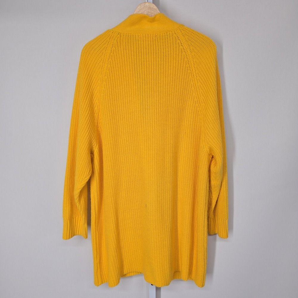 Woman Within Mustard Yellow Shaker Stitch Button Front Cardigan Sweater 2X 26/28 - Picture 3 of 6